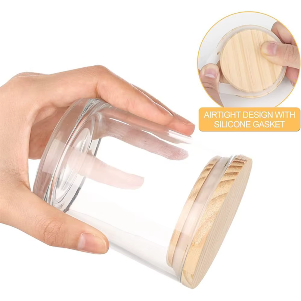 Bocaux à bougies en verre transparent C9