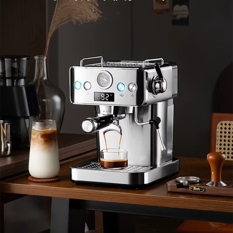 Machine à expresso semi-automatique 20 bars - Machine à café compacte en acier inoxydable avec mousseur à lait vapeur pour la maison/le bureau, italienne
