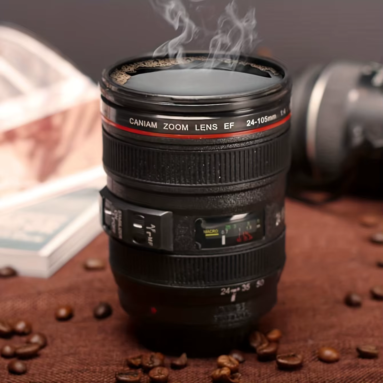 1 tasse à café en forme d'objectif d'appareil photo