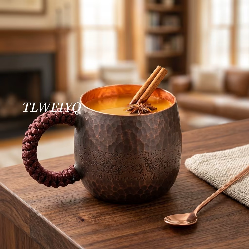 Mug à café en cuivre, large ouverture pour le petit-déjeuner à la maison