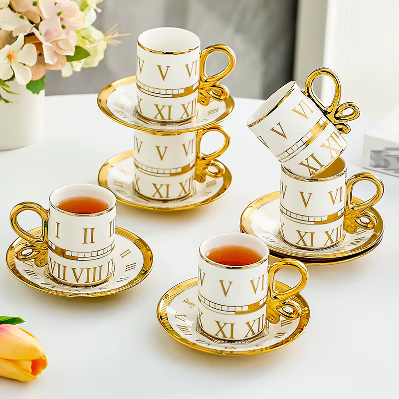 Tasses à café en céramique de luxe légères de Style européen