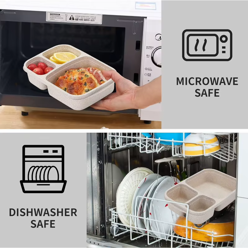 Boîte à déjeuner Bento pour enfant avec couvercles et fourchettes