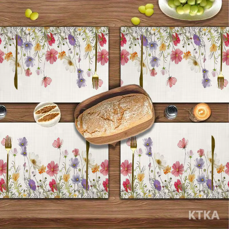 4 pièces, petits sets de table floraux de style Ins