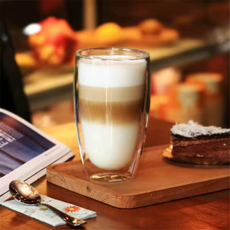 2/4/6 pièces tasses à expresso en verre thermique isolé à Double paroi 350ml tasse à café