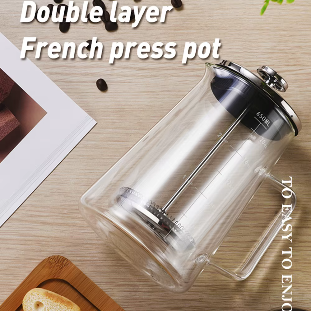 Presse française en verre Borosilicate à haute teneur en Borosilicate