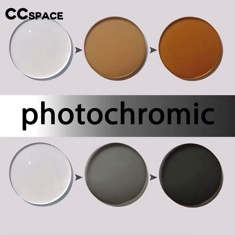 Lunettes photochromiques grises, paire de verres optiques asphériques sur ordonnance, pour myopie et presbytie, résistantes aux rayures, indice 1.56, verres colorés