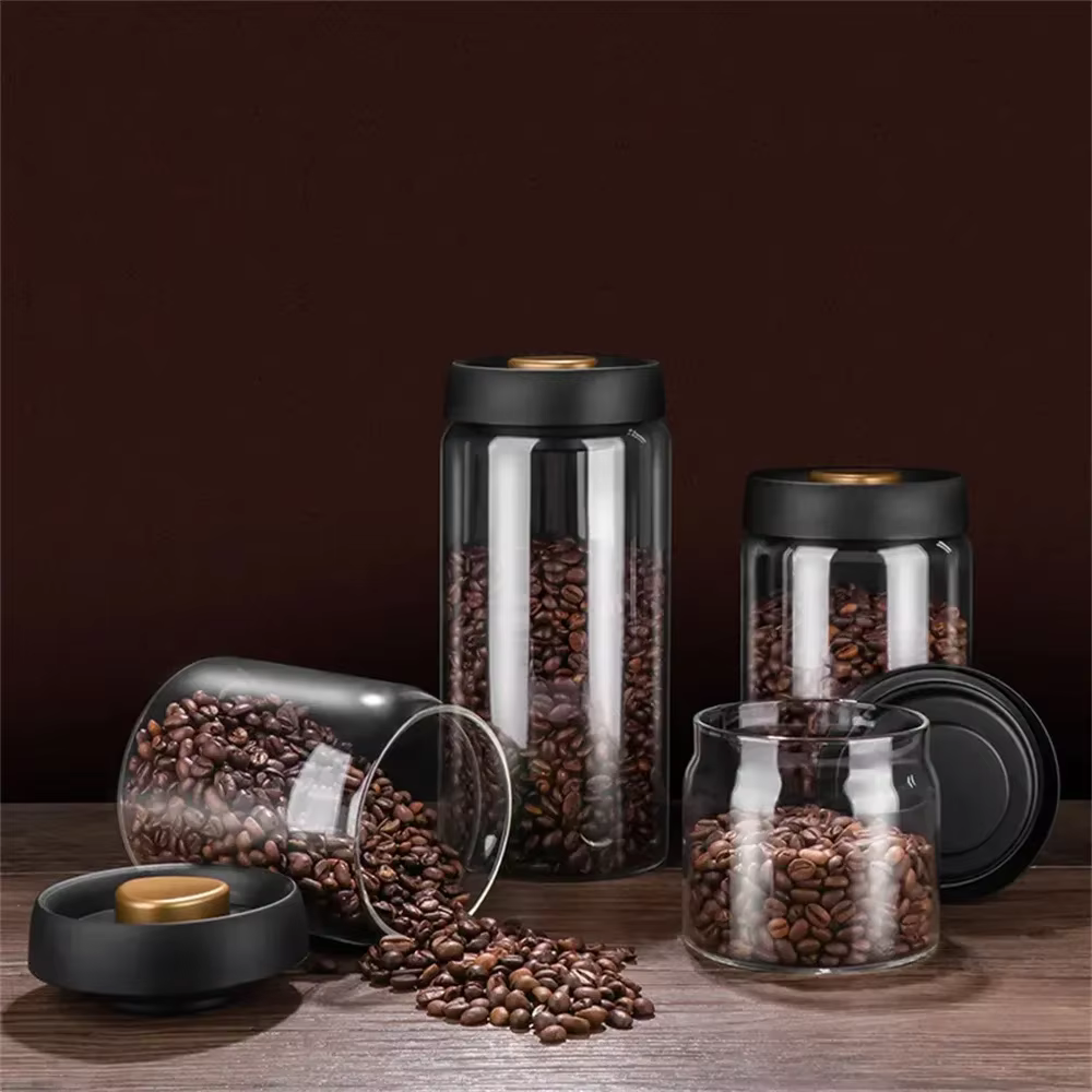 Bocaux de stockage des aliments en verre transparent