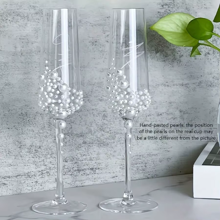 Verres en perles de cristal élégants pour Champagne