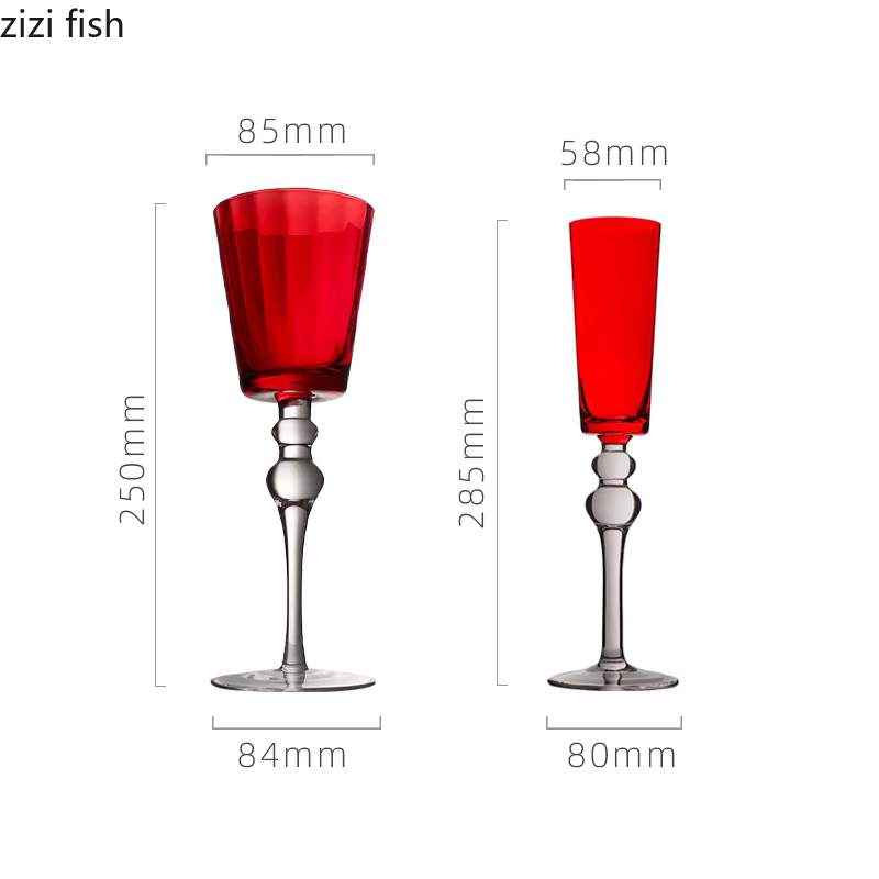 Verre à pieds hauts de couleur unie