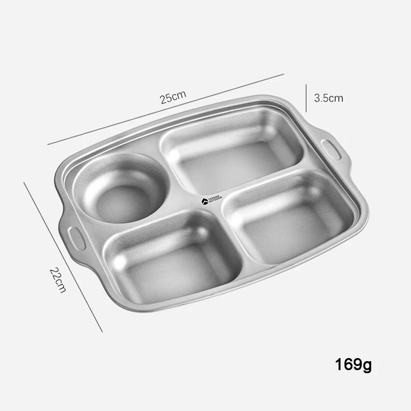 Assiette divisée en titane avec 4 compartiments