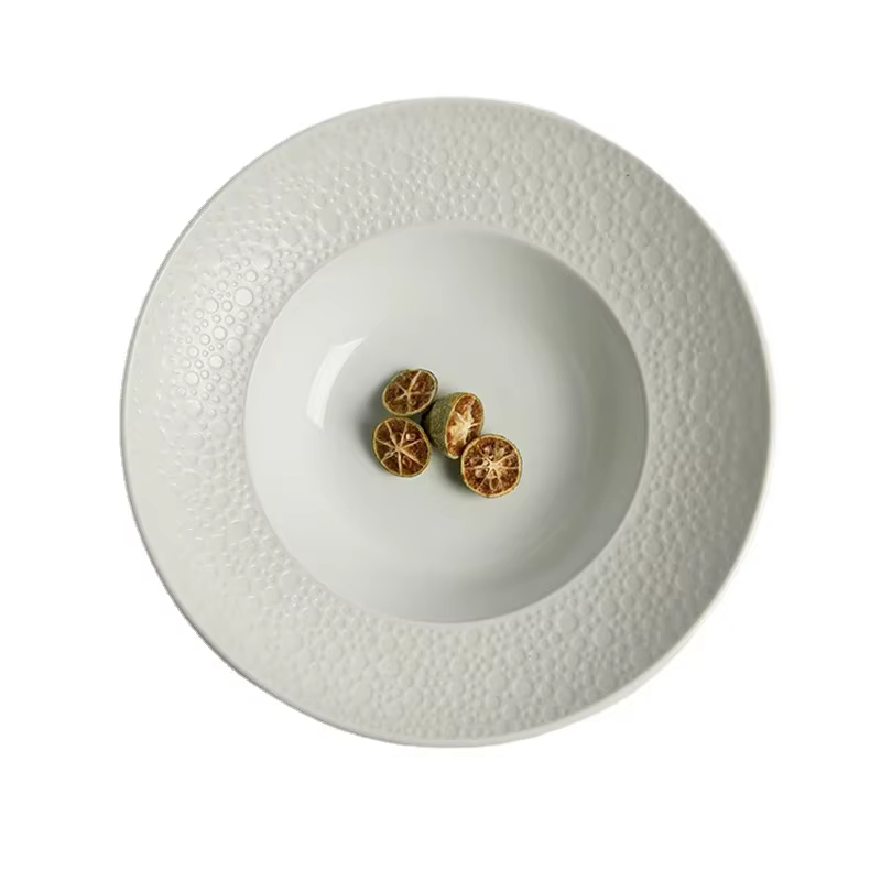 Assiette ronde en céramique unie pour la maison