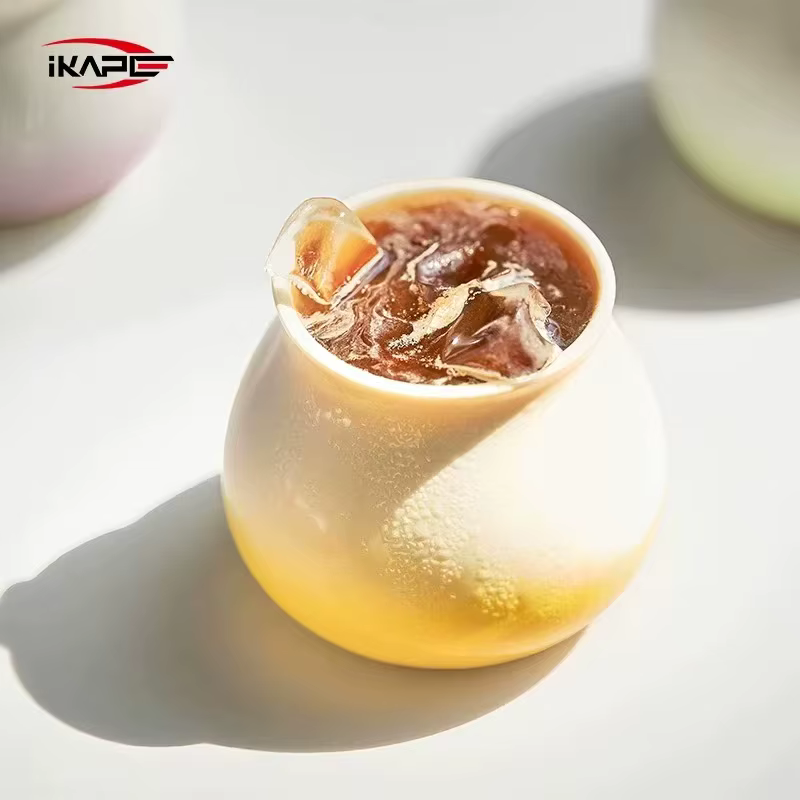 IKAPE Tasse à café en céramique unisexe 180 ml avec poignée parfaite pour le latte