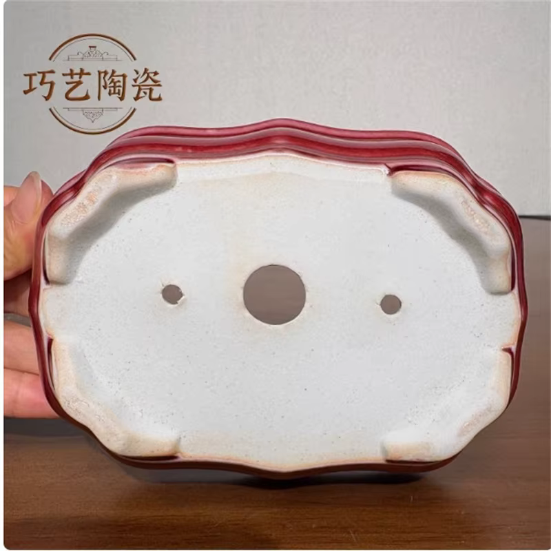 Pot de bonsaï coloré vitré en porcelaine