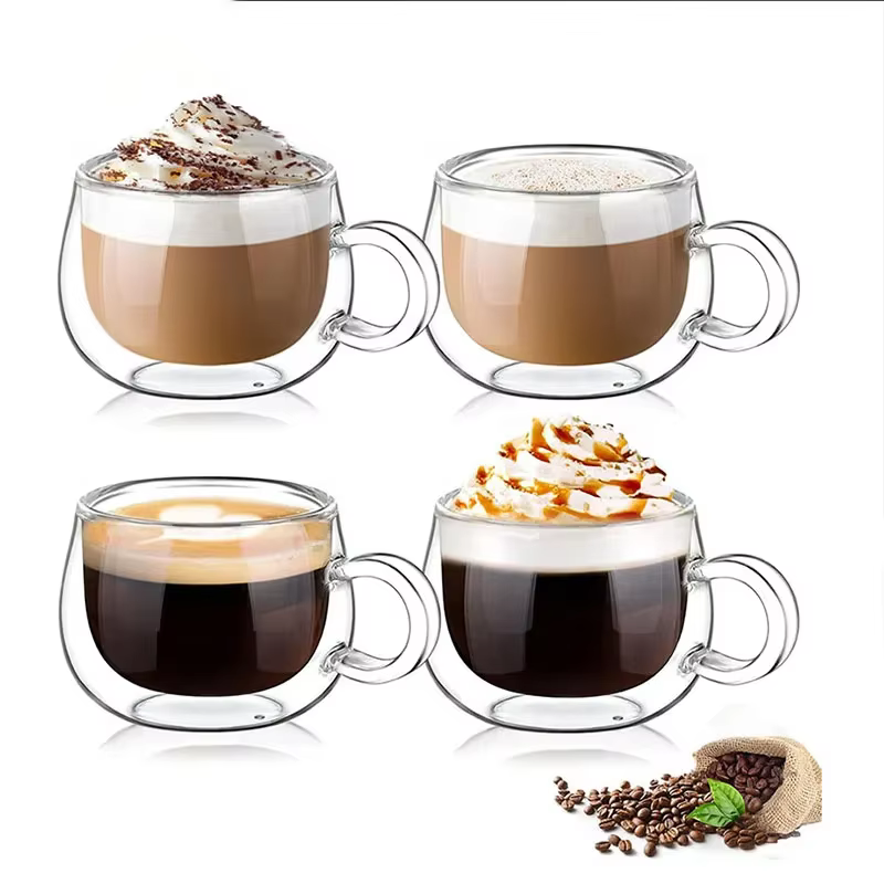 YWDL 100/200ml ensemble de tasses à café en verre à Double paroi