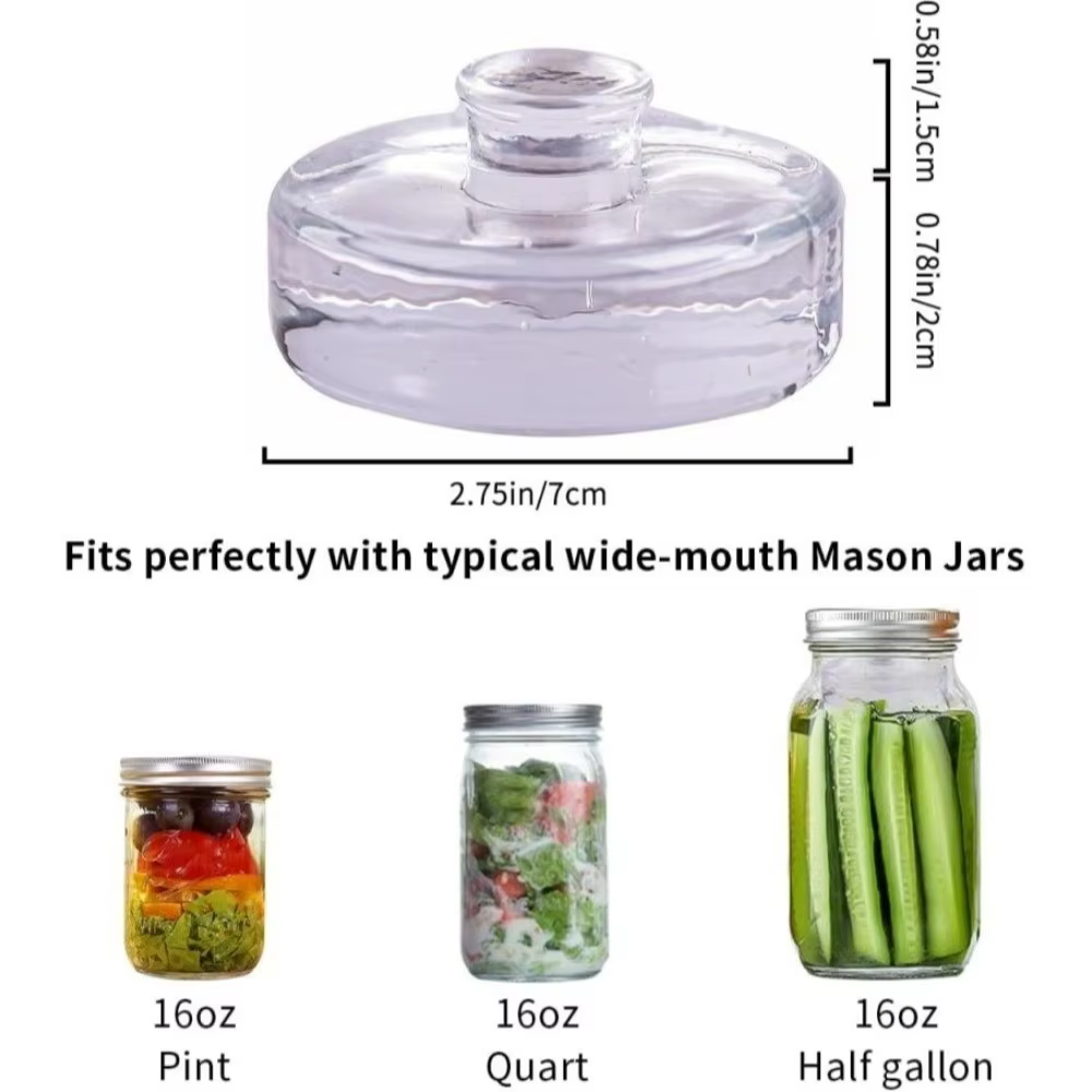 Poids en verre fermenté transparent avec poignée