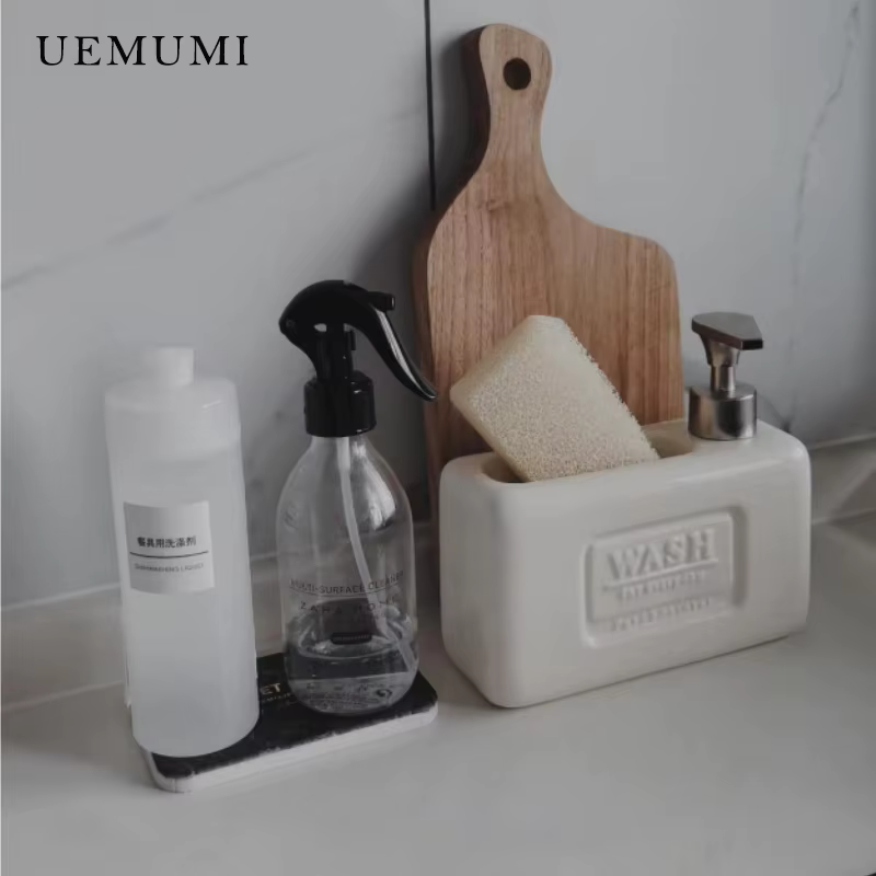 Distributeur de liquide réutilisable en céramique Beige de luxe