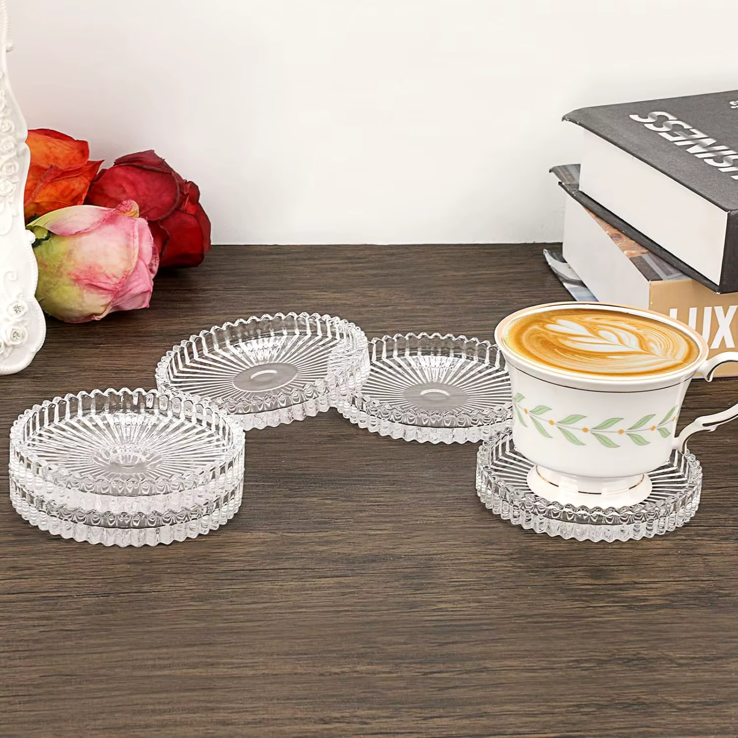 Sous-verres en verre transparent moderne pour boissons