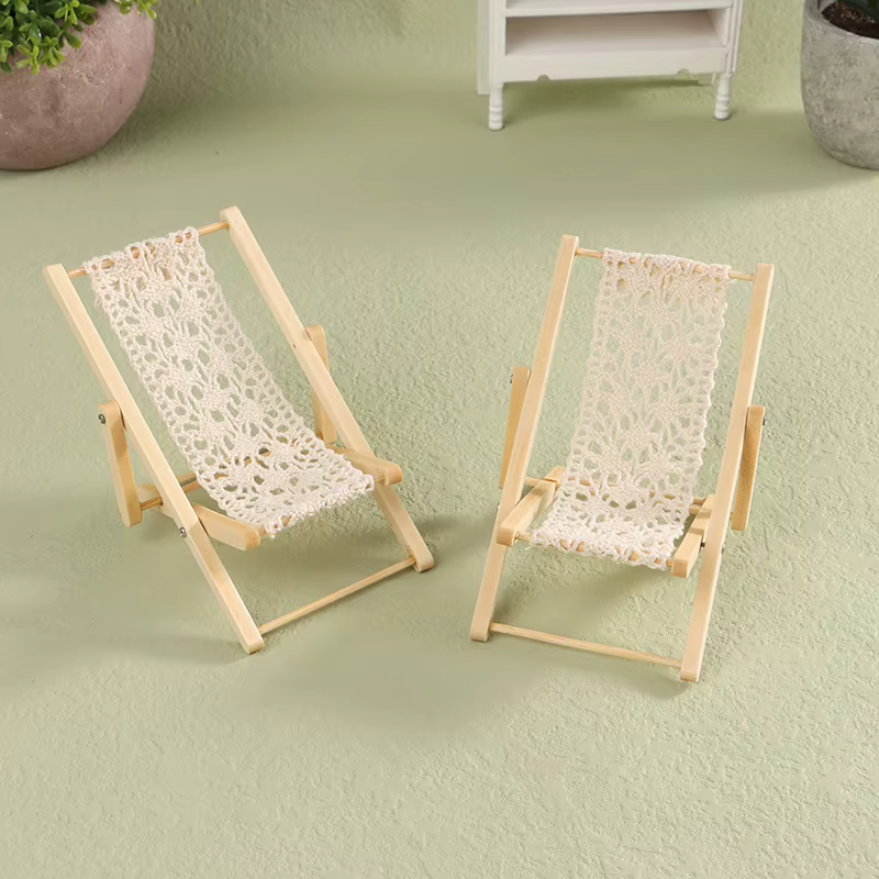Chaise longue de salon de plage de simulation de maison de courses, jouets modèles, décoration de maison de poupées, mini meubles, accessoires, 1:12