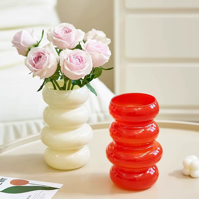 Vase en spirale en verre