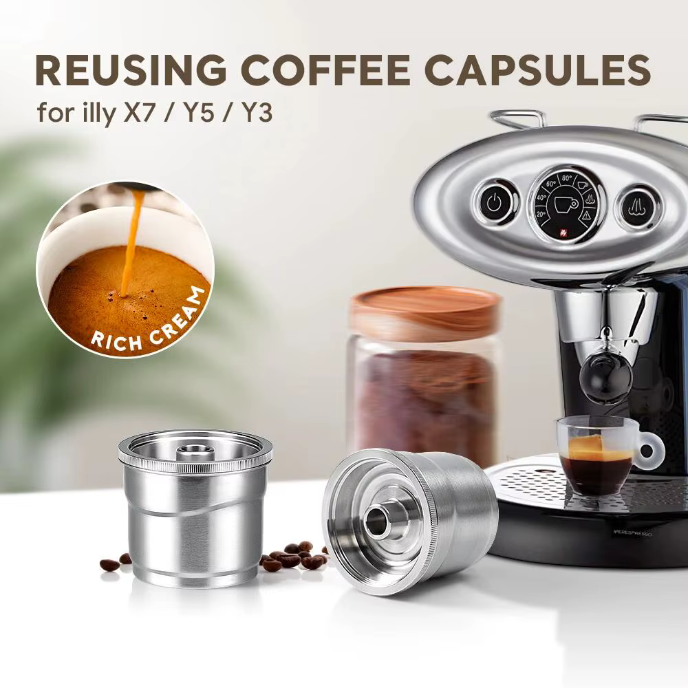 Filtres à café réutilisables pour capsules en acier inoxydable illy y3 Iperespresso Rich Crema