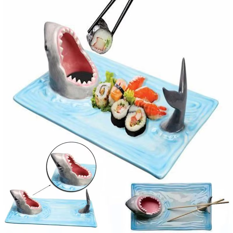 Assiette en céramique Requin de bord de mer