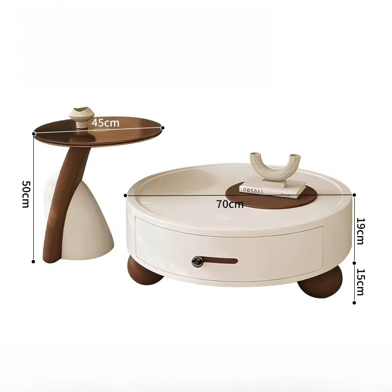 Mini table basse italienne, style Mid-Century, mignonne et vintage, pour chambre à coucher, bureau, table basse ronde, Stolik Kawowy Nowoczesny, meubles nordiques