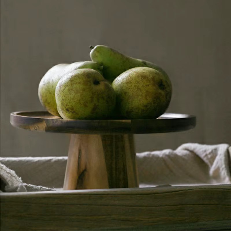 KEMORELA assiette à gâteau en bois à support haut plateaux de service alimentaire créatifs plateau de collation de