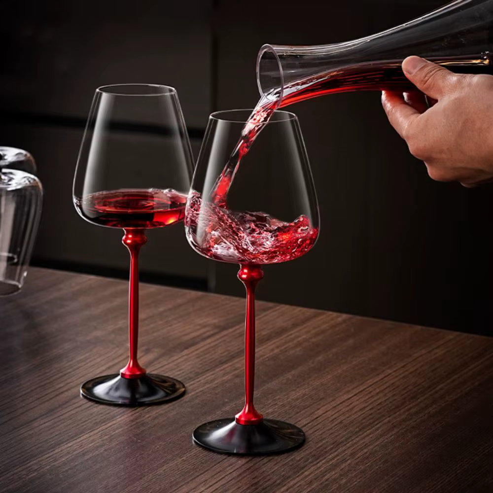 Verres à vin en verre rotatif transparent avancé
