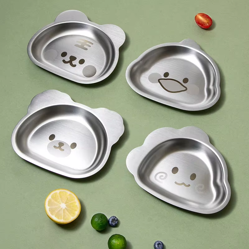 Assiette de table pour enfants en acier inoxydable 304