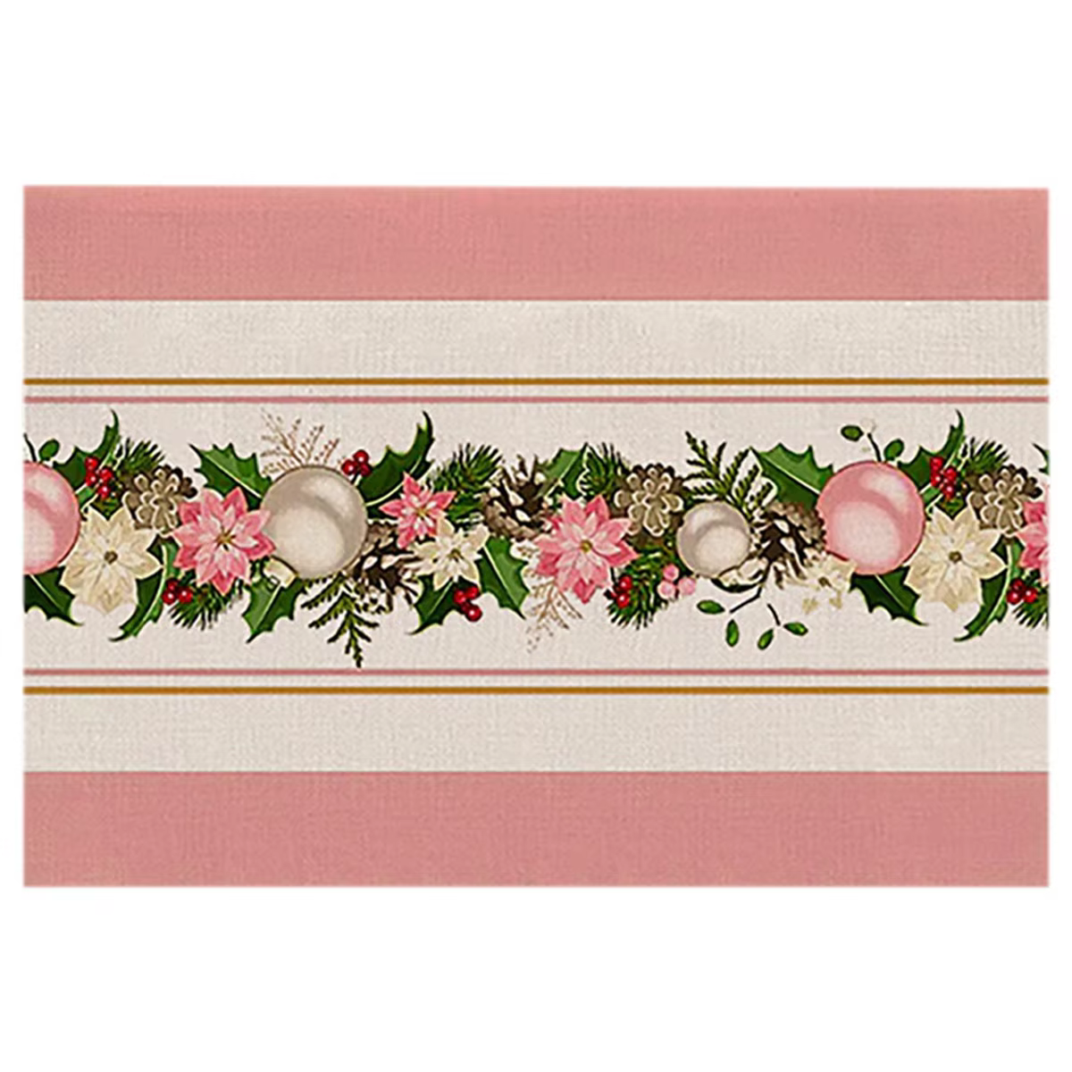 8PCS arbres de noël rose neige napperons