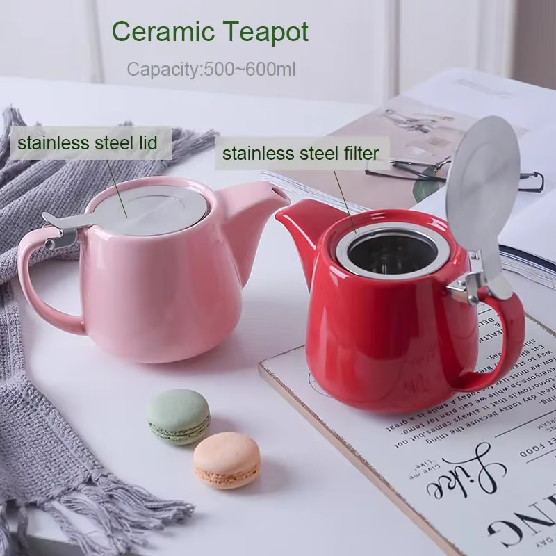 Théière en céramique japonaise avec filtre en acier inoxydable