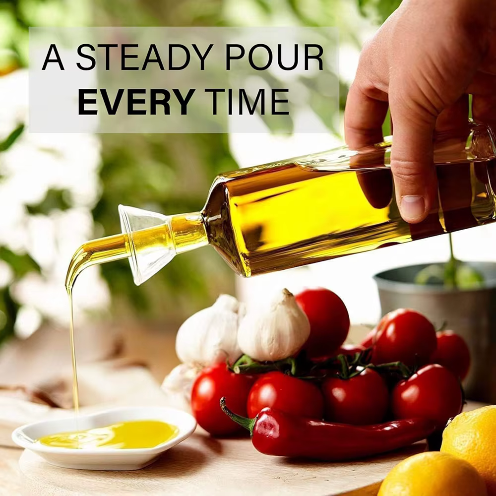 Distributeur d'huile et de vinaigre en verre - Bouteille anti-fuite et anti-goutte en borosilicate de haute qualité