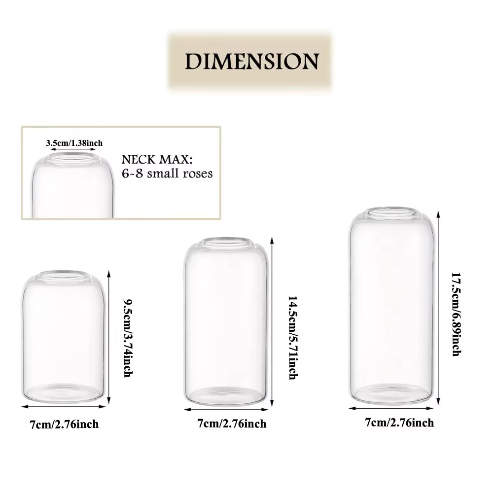 Vase en verre cylindrique moderne