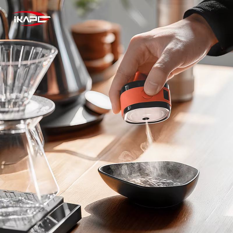 IKAPE – ensemble de bouteilles et plateaux de pulvérisation de grains de café rechargeables