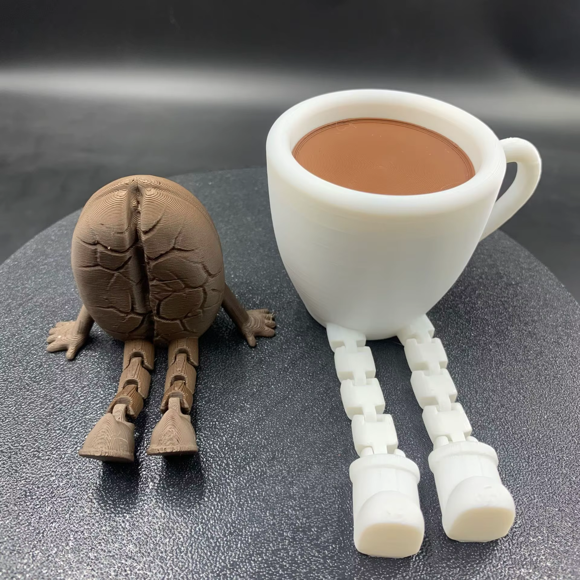 Ornement créatif en forme de grain de café imprimé en 3D