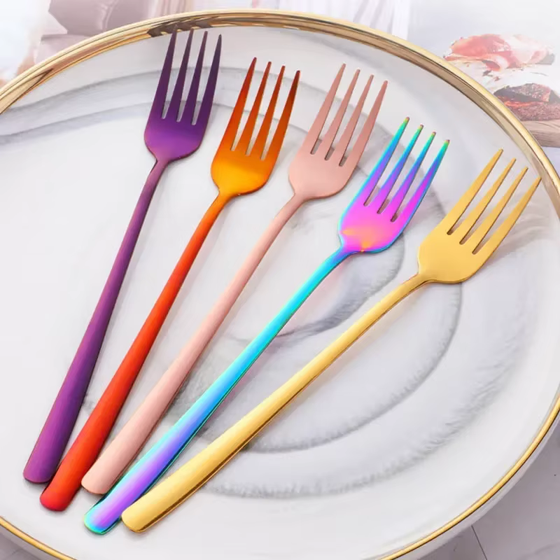 Fourchette QueFork à long manche en acier inoxydable