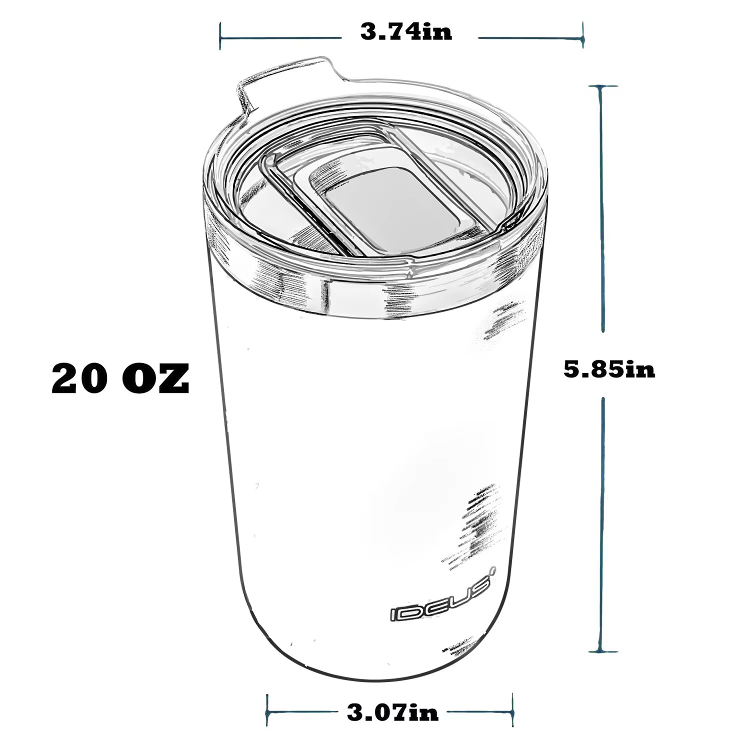 Tasse à café en acier inoxydable Ideus 600 ml
