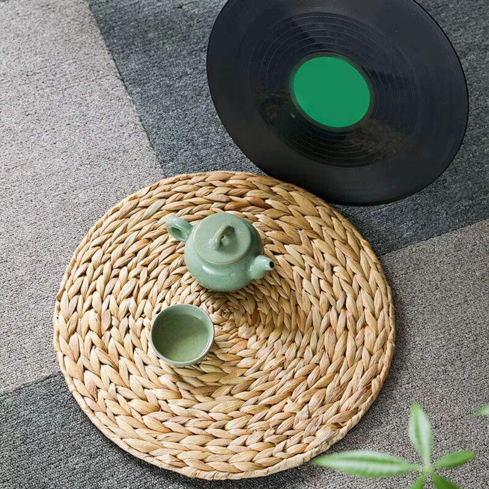 Natual paille tissage rotin napperons ronds tasses tapis Table à manger décor à la maison
