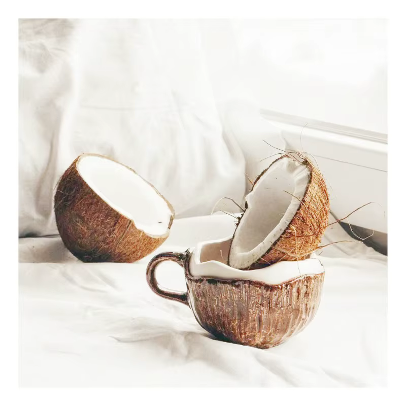 Tasse à noix de coco rétro pressée à la main