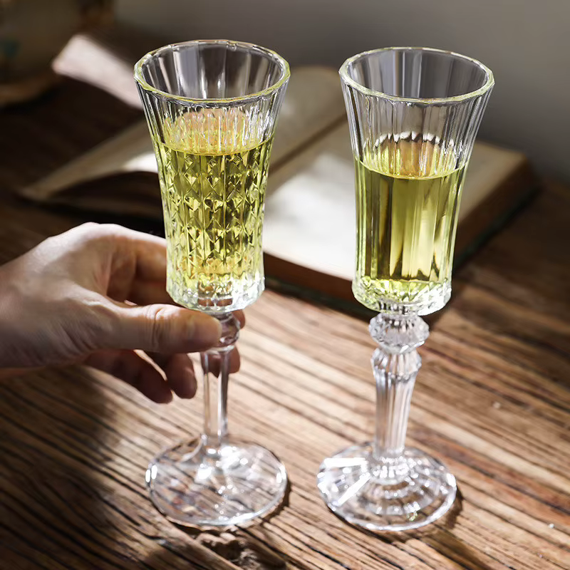 Verre à Champagne rayé rétro français