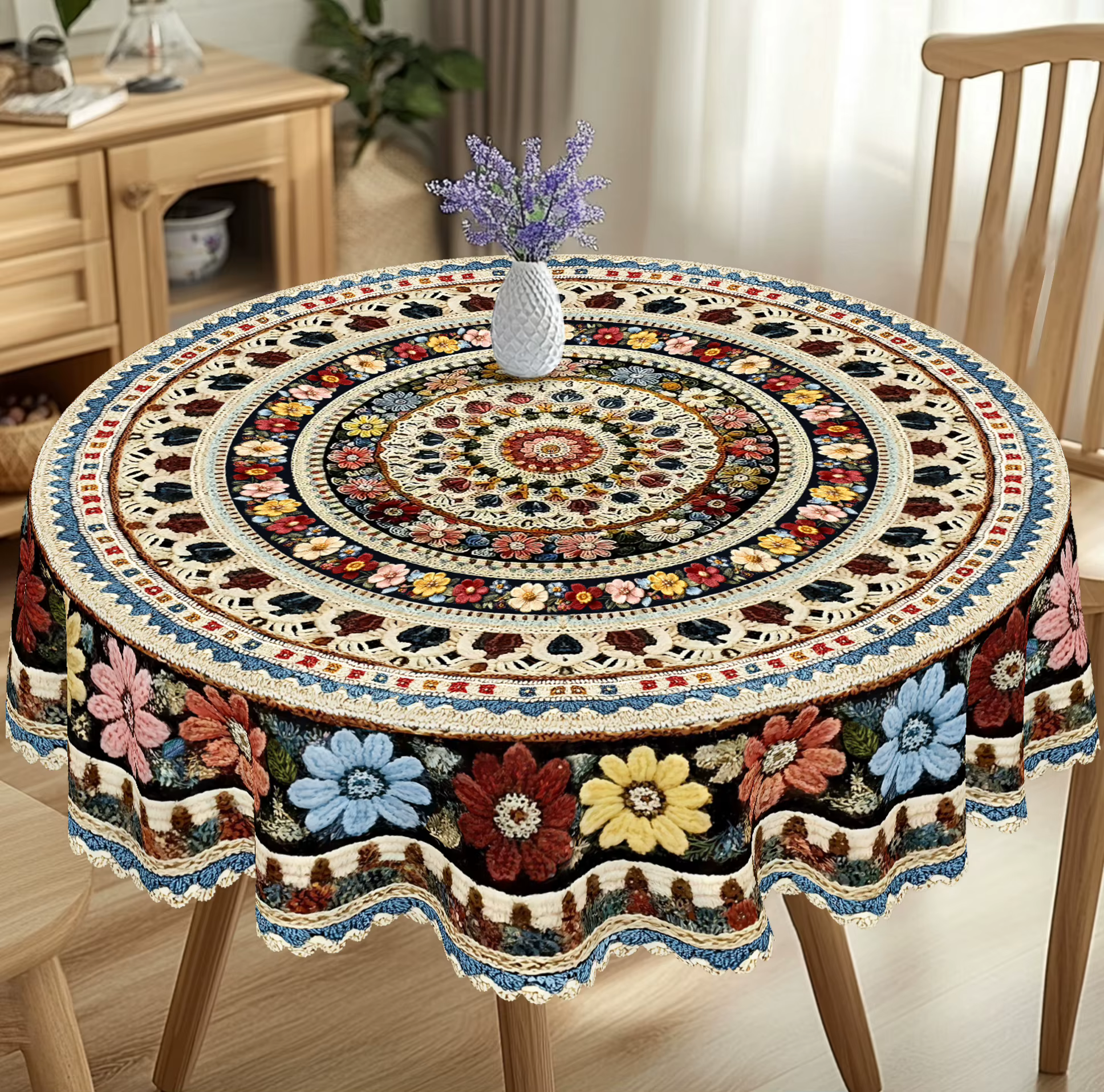 1 nappe de style bohème imprimée