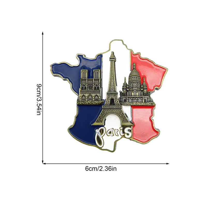 Autocollant de réfrigérateur carte de France, souvenir touristique d'Europe, aimant de réfrigérateur en résine 3D, souvenirs de Paris, décorations innovantes