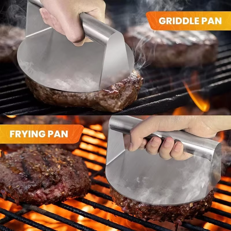 Presse à hamburgers Smash en acier inoxydable