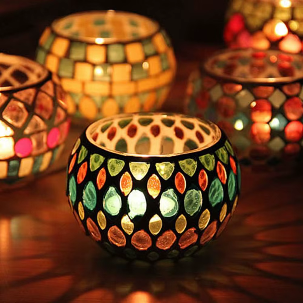 Centre de table en verre de style marocain