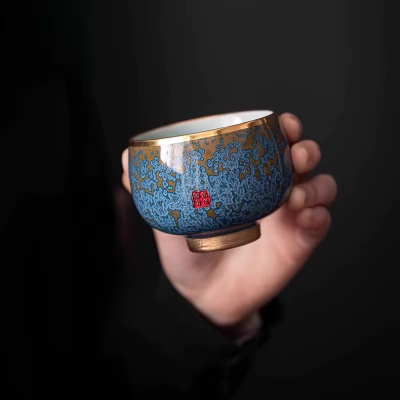 Plateau à thé en verre fait à la main