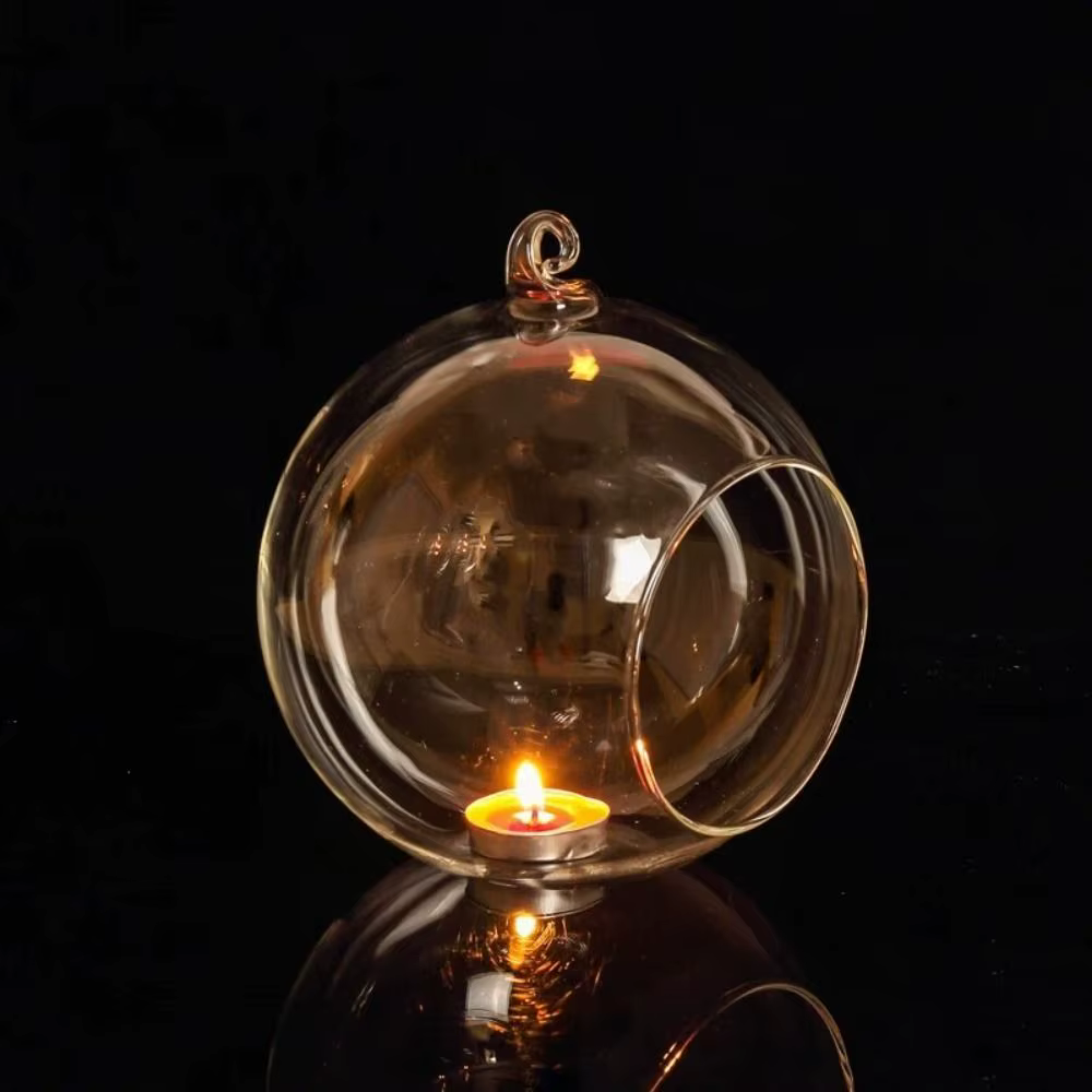 Boule creuse en verre pour bougie