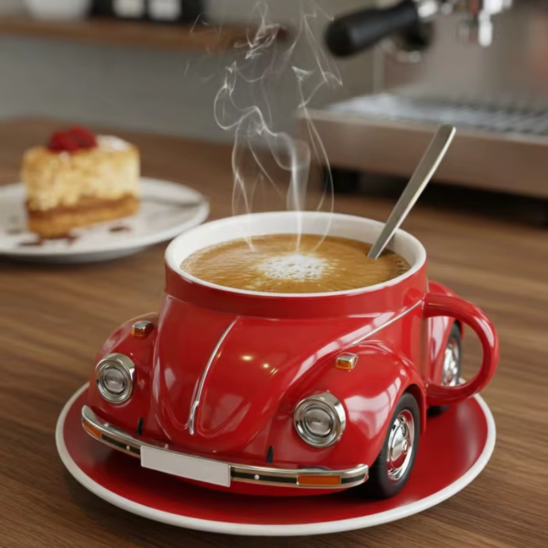 Mug à café créatif rétro en forme de voiture de sport Beetle 300ML avec poignée