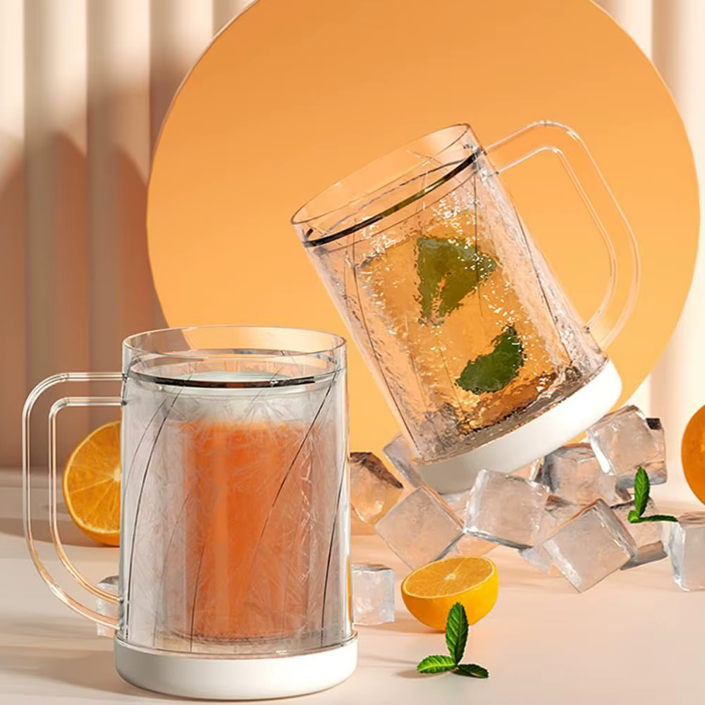 Verre à double couche pour la maison avec poignée