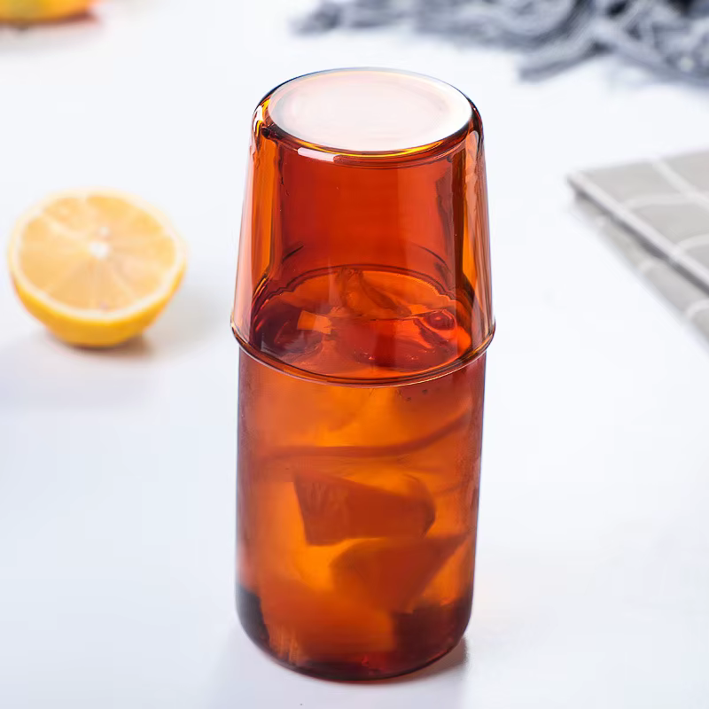 1 ensemble de carafe à eau de chevet et de gobelets en verre