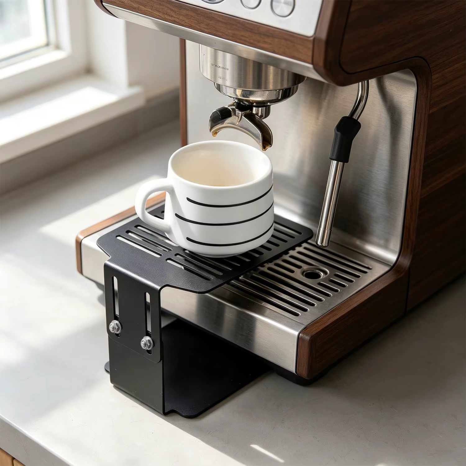 Balance électronique à café avec support de tasse d'extraction pour machine à expresso réglable en hauteur